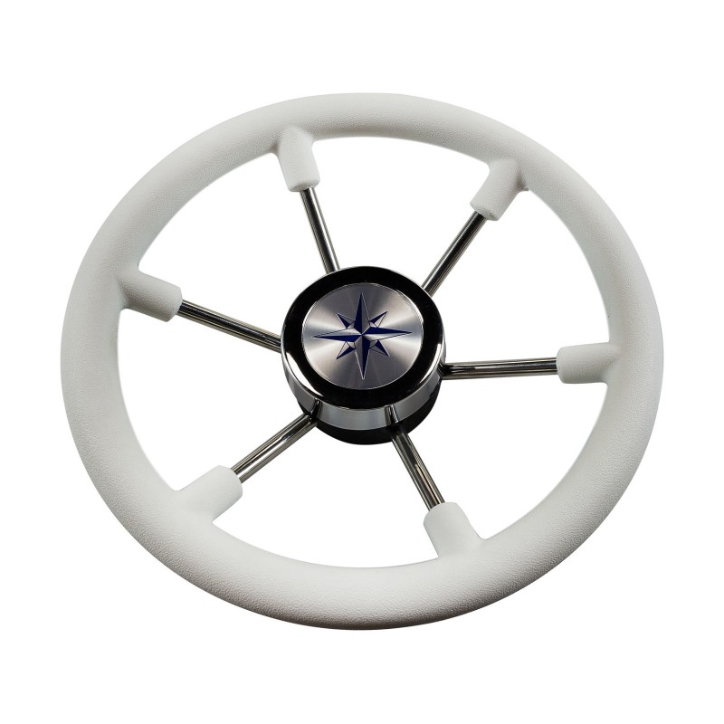 Колесо рулевое Volanti Luisi Leader Plast, белый, спицы серебряные, 330 мм