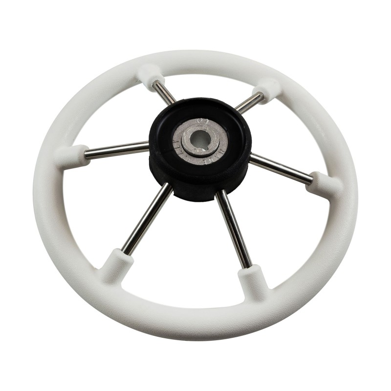 Колесо рулевое Volanti Luisi Leader Plast, белый, спицы серебряные, 330 мм