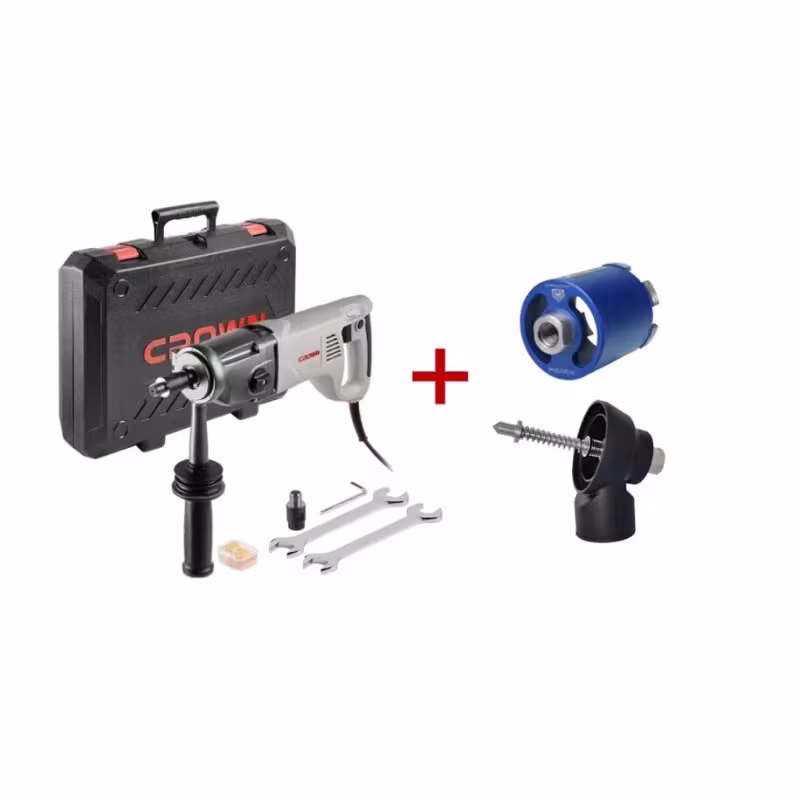 Дрель сетевая с микро-ударом Crown CT32072DH BMC (коронка 72 мм + пылеуловитель)