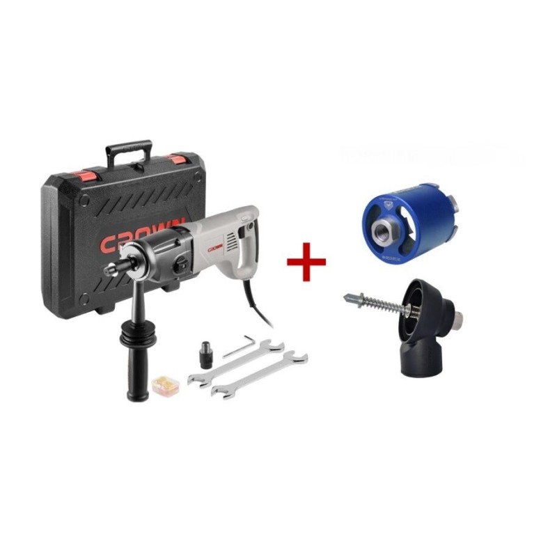 Дрель сетевая с микро-ударом Crown CT32072DH BMC (коронка 72 мм + пылеуловитель)