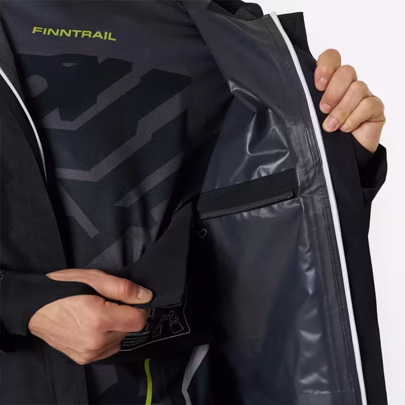 Плащ-дождевик Finntrail DryCoat 4020 Graphite, мембрана Hard-Tex, черный, размер 48-50 (M), 170-180 см