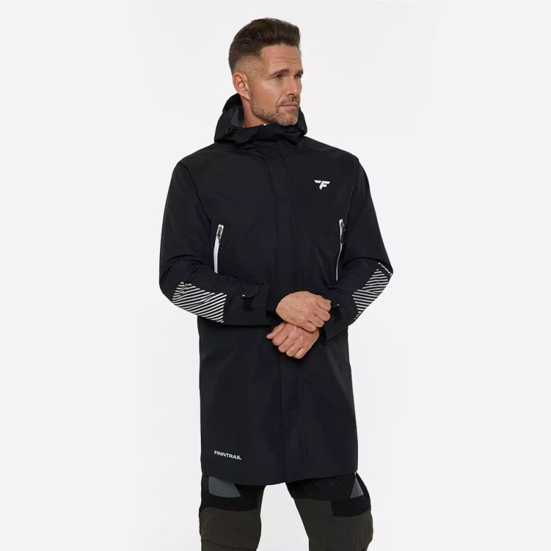 Плащ-дождевик Finntrail DryCoat 4020 Graphite, мембрана Hard-Tex, черный, размер 50-52 (L), 175-185 см