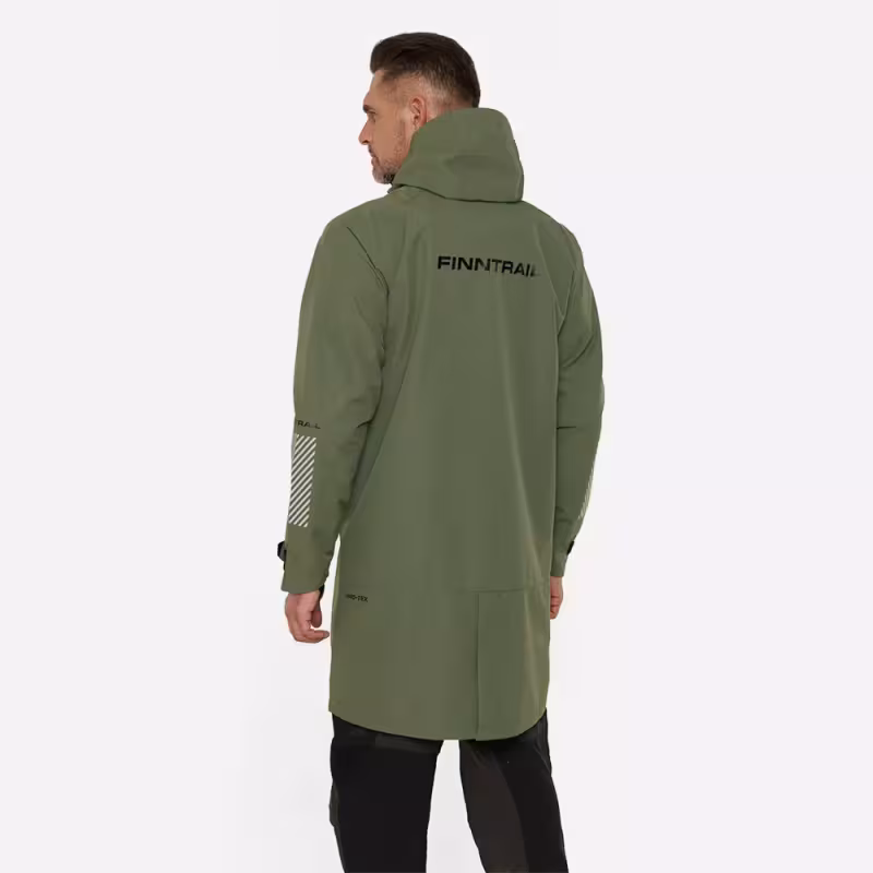 Плащ-дождевик Finntrail DryCoat 4020 Khaki, мембрана Hard-Tex, хаки, размер 50-52 (L), 175-185 см
