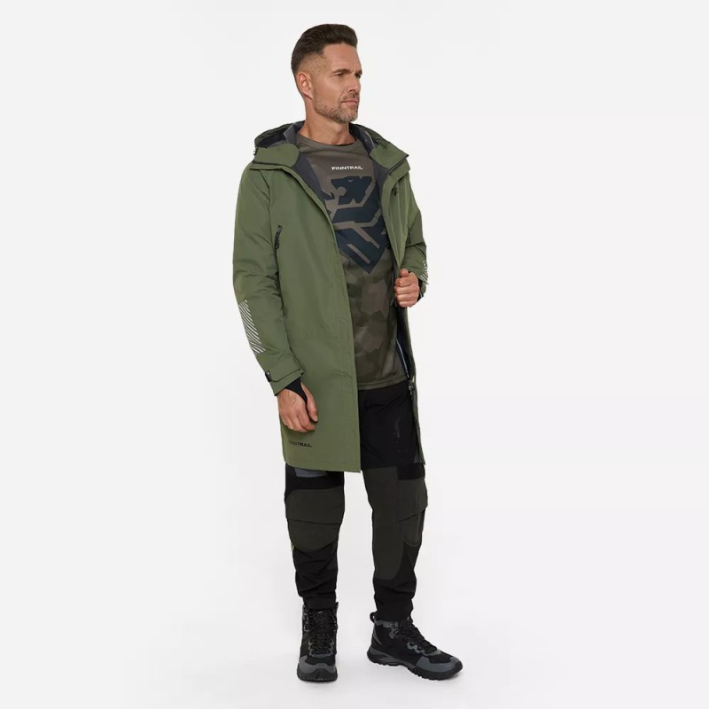 Плащ-дождевик Finntrail DryCoat 4020 Khaki, мембрана Hard-Tex, хаки, размер 50-52 (L), 175-185 см