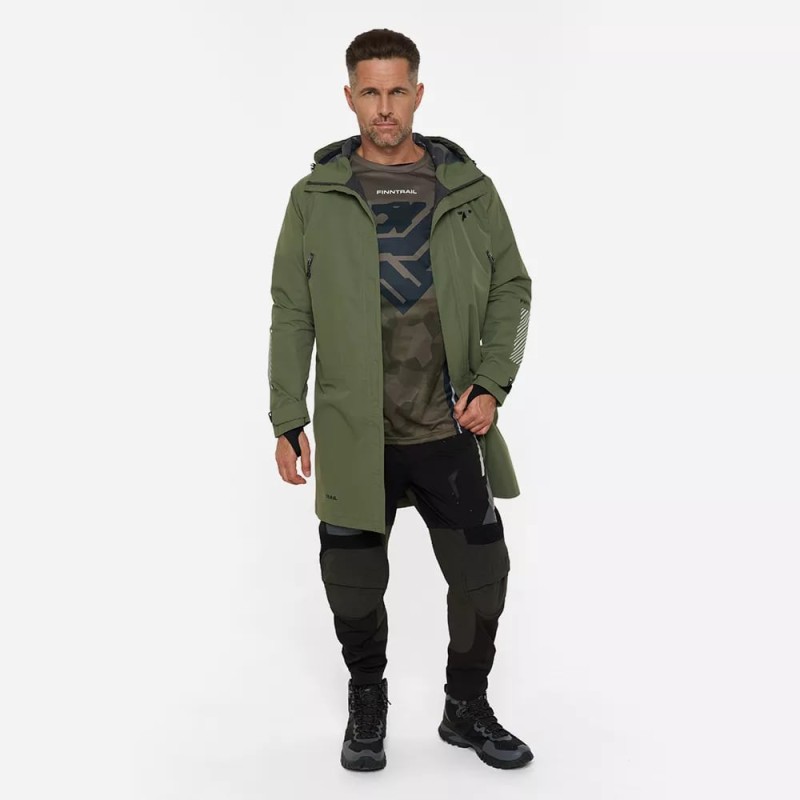 Плащ-дождевик Finntrail DryCoat 4020 Khaki, мембрана Hard-Tex, хаки, размер 54-56 (XL), 180-190 см