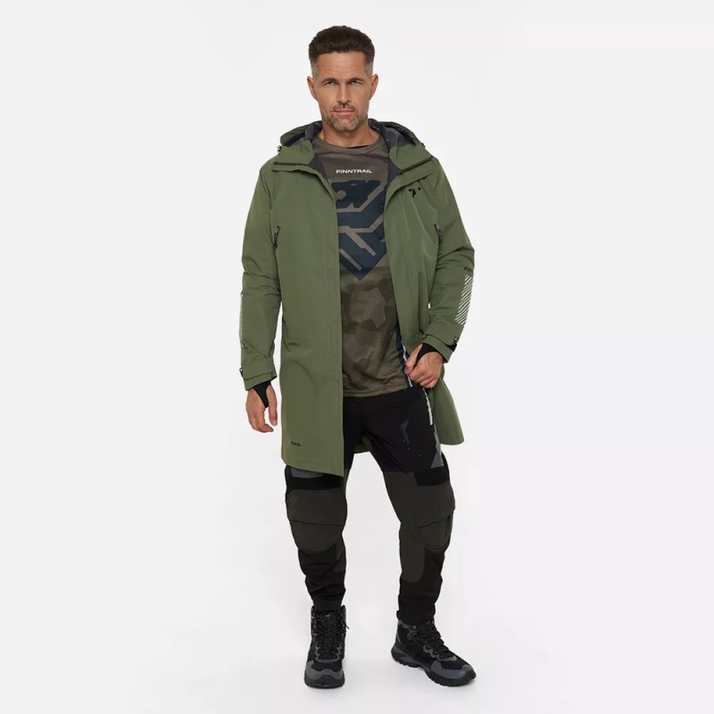 Плащ-дождевик Finntrail DryCoat 4020 Khaki, мембрана Hard-Tex, хаки, размер 62-64 (XXXL), 190-200 см