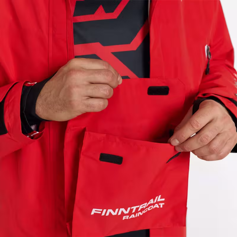 Плащ-дождевик Finntrail DryCoat 4020 Red, мембрана Hard-Tex, красный, размер 62-64 (XXXL), 190-200 см
