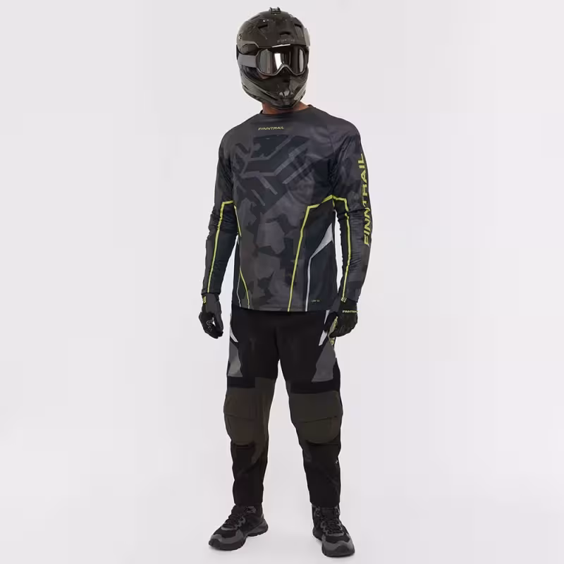 Мотобрюки мужские Finntrail Enduro 4610 Graphite, полиэстер, черный, размер 44-46 (S), 165-175 см