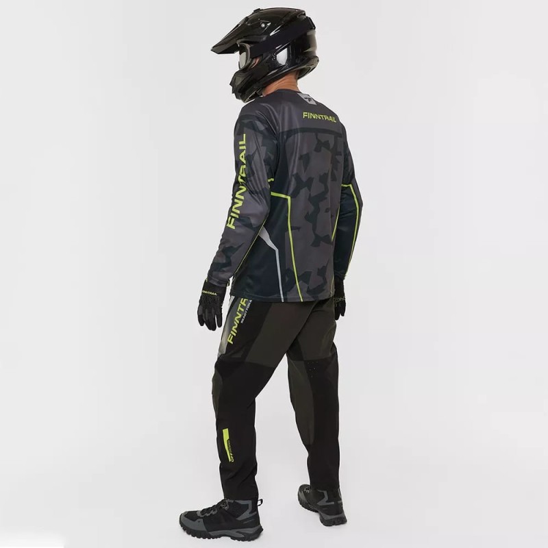 Мотобрюки мужские Finntrail Enduro 4610 Graphite, полиэстер, черный, размер 50-52 (L), 175-185 см