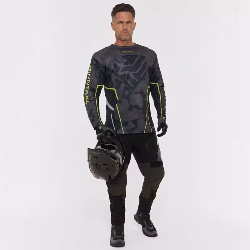 Мотобрюки мужские Finntrail Enduro 4610 Graphite, полиэстер, черный, размер 54-56 (XL), 180-190 см