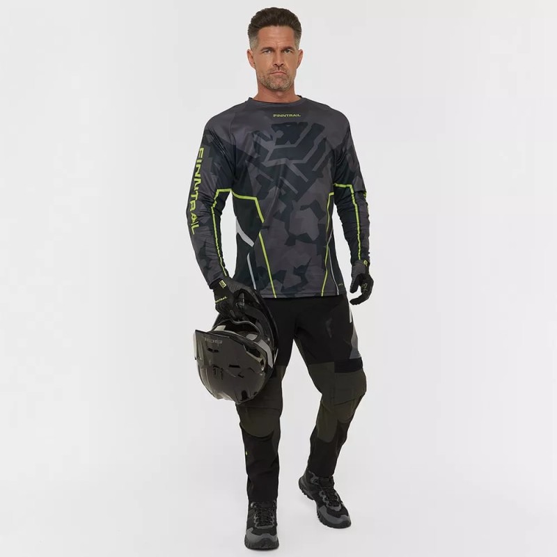 Мотобрюки мужские Finntrail Enduro 4610 Graphite, полиэстер, черный, размер 54-56 (XL), 180-190 см