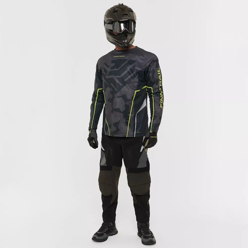 Мотобрюки мужские Finntrail Enduro 4610 Graphite, полиэстер, черный, размер 54-56 (XL), 180-190 см