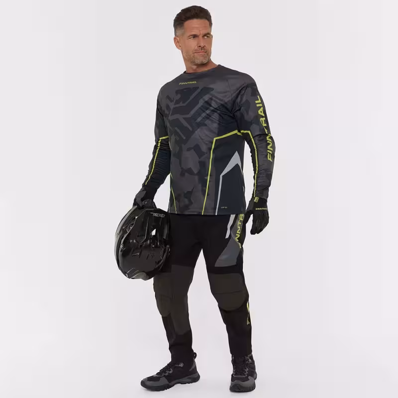 Мотобрюки мужские Finntrail Enduro 4610 Graphite, полиэстер, черный, размер 54-56 (XL), 180-190 см