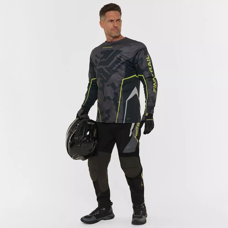 Мотобрюки мужские Finntrail Enduro 4610 Graphite, полиэстер, черный, размер 54-56 (XL), 180-190 см