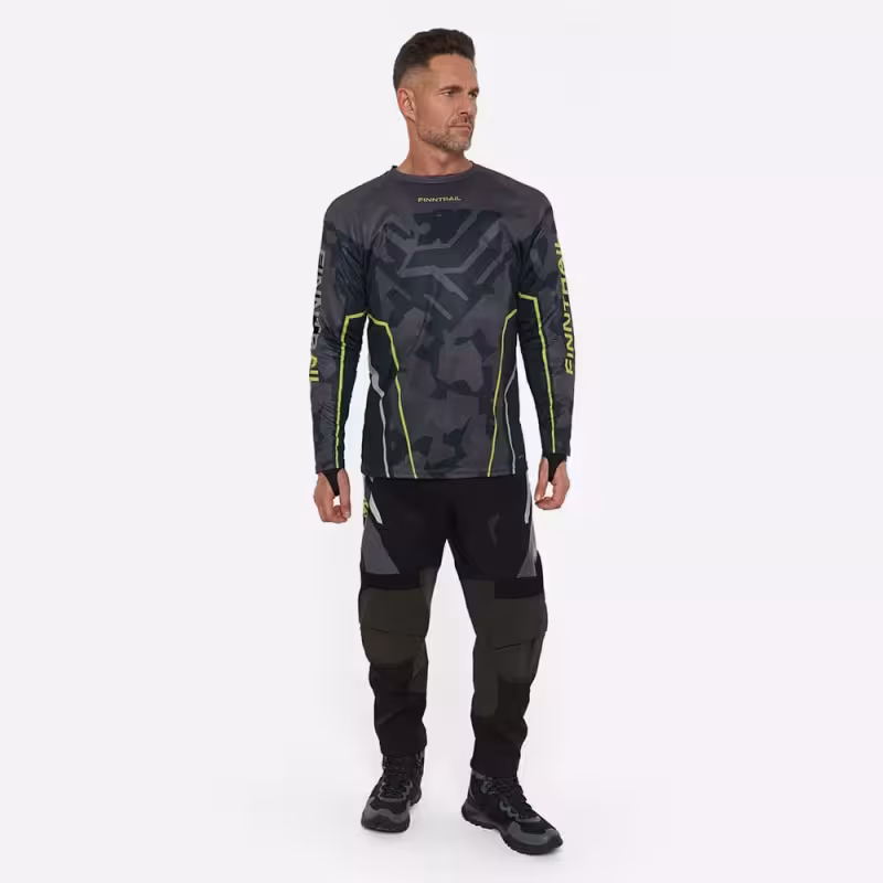 Мотобрюки мужские Finntrail Enduro 4610 Graphite, полиэстер, черный, размер 62-64 (XXXL), 190-200 см