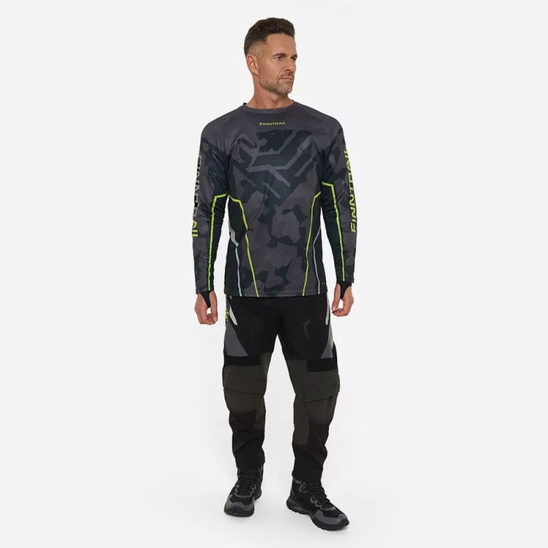 Мотобрюки мужские Finntrail Enduro 4610 Graphite, полиэстер, черный, размер 62-64 (XXXL), 190-200 см