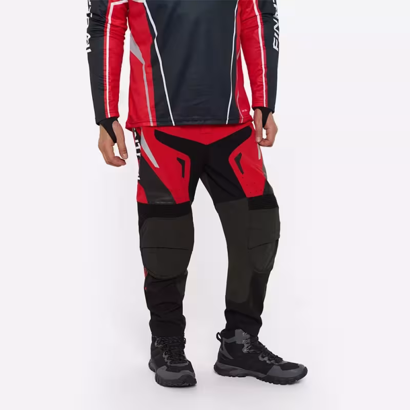 Мотобрюки мужские Finntrail Enduro 4610 Red, полиэстер, красный, размер 42-44 (XS), 160-170 см