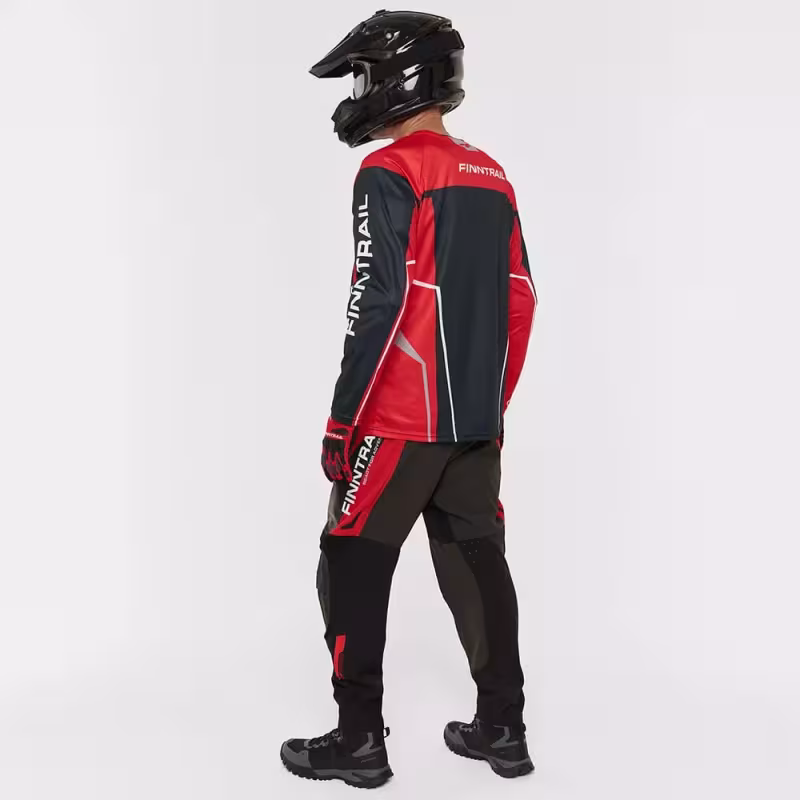 Мотобрюки мужские Finntrail Enduro 4610 Red, полиэстер, красный, размер 44-46 (S), 165-175 см