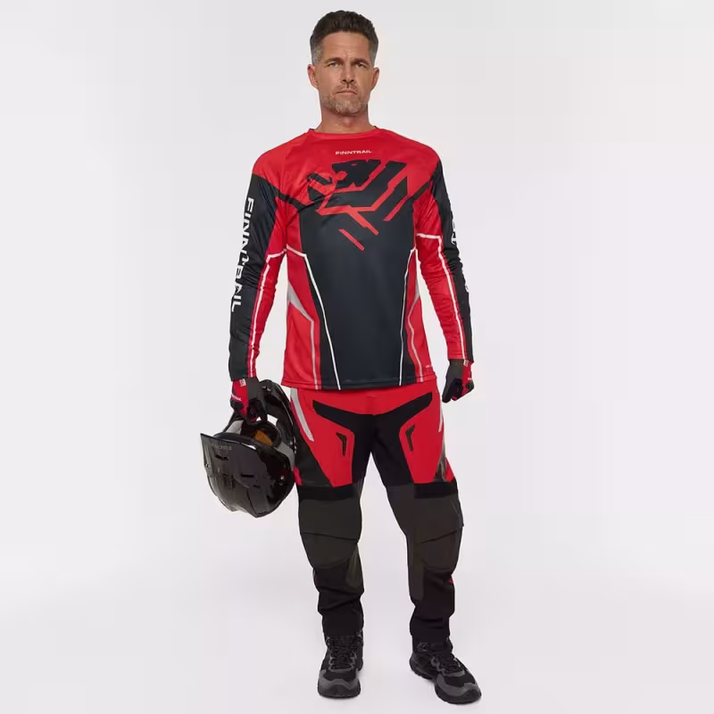 Мотобрюки мужские Finntrail Enduro 4610 Red, полиэстер, красный, размер 48-50 (M), 170-180 см