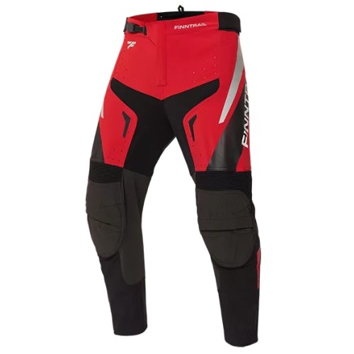 Мотобрюки мужские Finntrail Enduro 4610 Red, полиэстер, красный, размер 50-52 (L), 175-185 см
