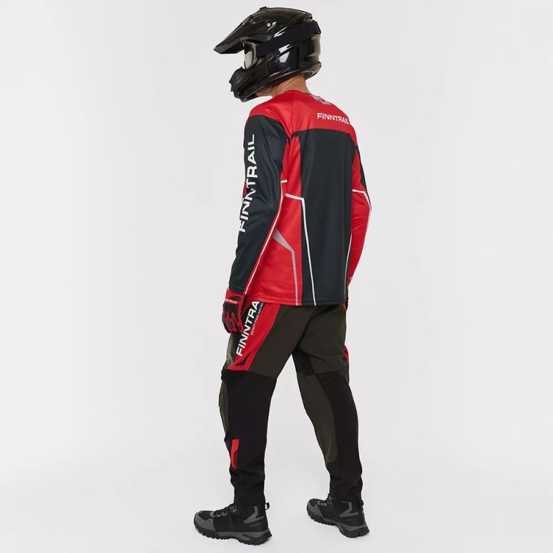 Мотобрюки мужские Finntrail Enduro 4610 Red, полиэстер, красный, размер 50-52 (L), 175-185 см