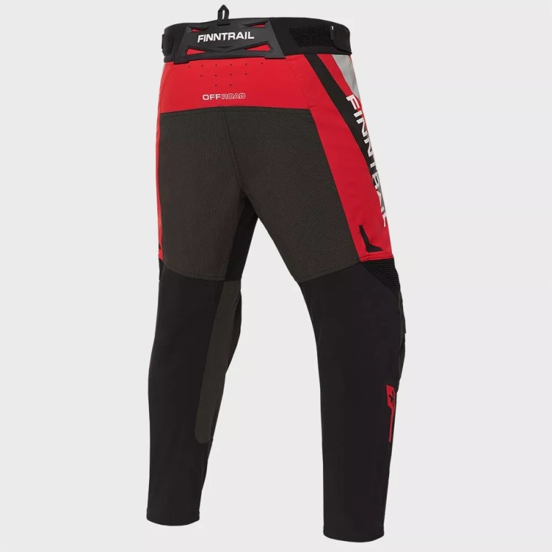Мотобрюки мужские Finntrail Enduro 4610 Red, полиэстер, красный, размер 58-60 (XXL), 185-195 см