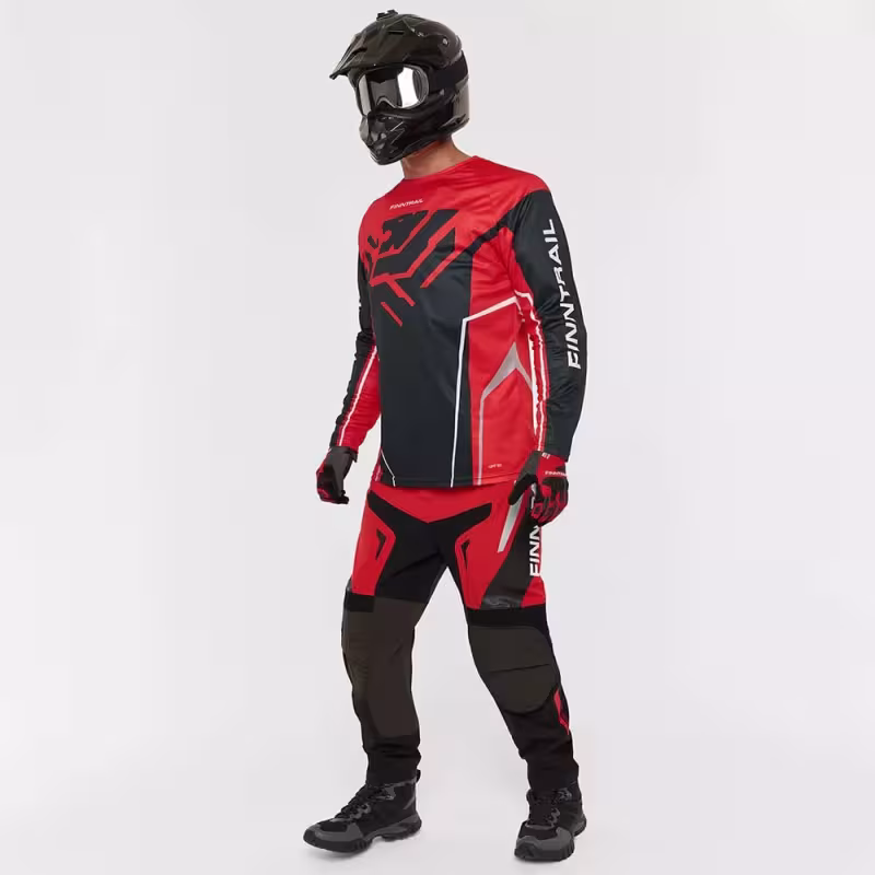 Мотобрюки мужские Finntrail Enduro 4610 Red, полиэстер, красный, размер 62-64 (XXXL), 190-200 см