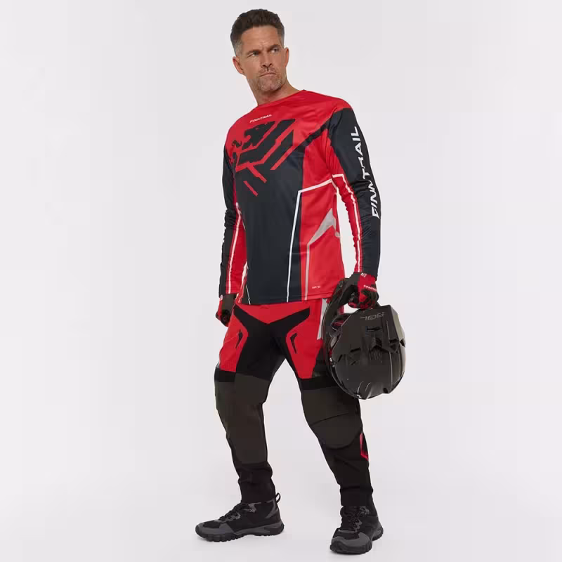 Мотобрюки мужские Finntrail Enduro 4610 Red, полиэстер, красный, размер 62-64 (XXXL), 190-200 см