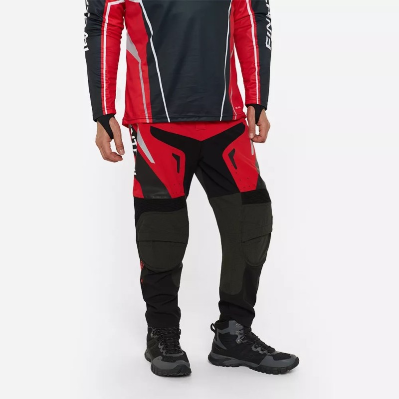 Мотобрюки мужские Finntrail Enduro 4610 Red, полиэстер, красный, размер 62-64 (XXXL), 190-200 см