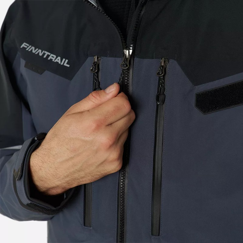 Куртка забродная мужская Finntrail Proguide 4031 DarkGrey, мембрана Hard-Tex, серый, размер 42-44 (XS), 160-170 см