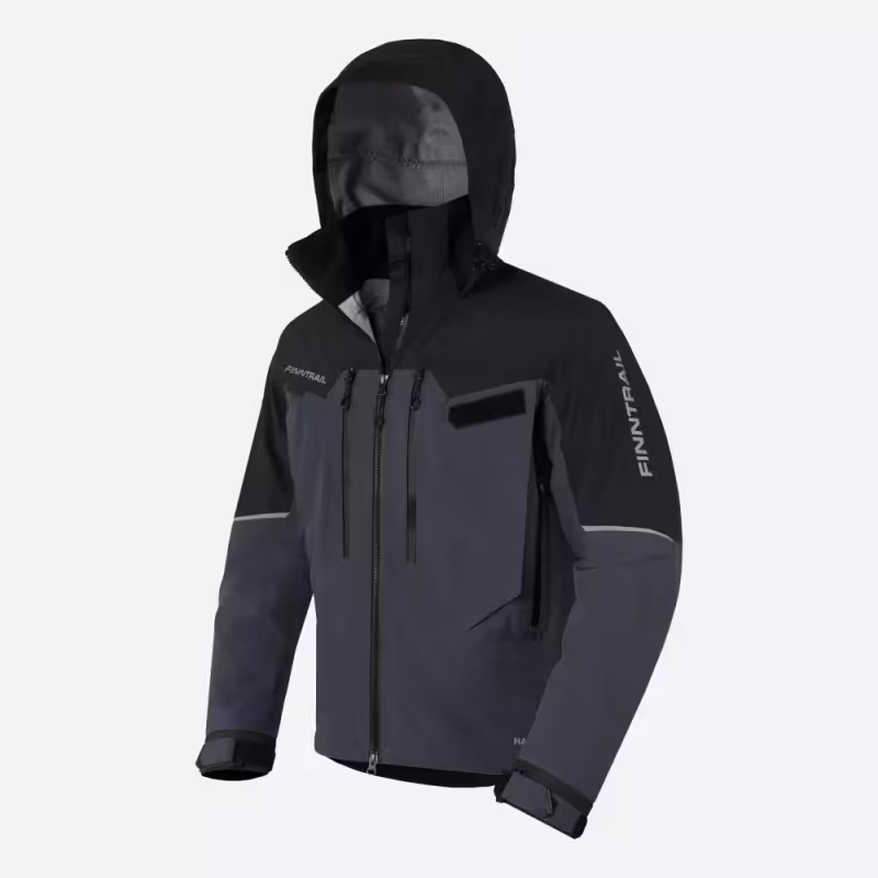 Куртка забродная мужская Finntrail Proguide 4031 DarkGrey, мембрана Hard-Tex, серый, размер 44-46 (S), 165-175 см