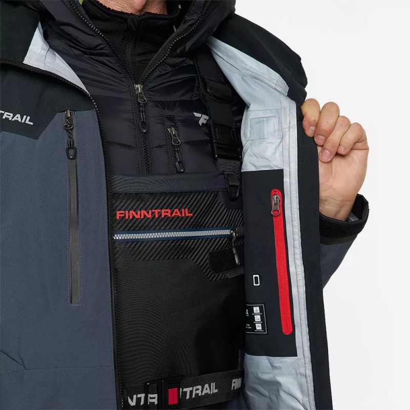 Куртка забродная мужская Finntrail Proguide 4031 DarkGrey, мембрана Hard-Tex, серый, размер 48-50 (M), 170-180 см