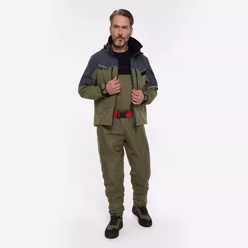 Куртка забродная мужская Finntrail Proguide 4031 Khaki, мембрана Hard-Tex, хаки, размер 44-46 (S), 165-175 см