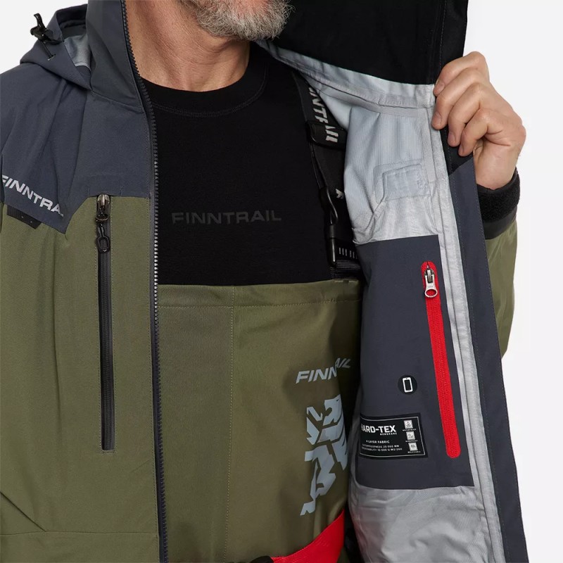 Куртка забродная мужская Finntrail Proguide 4031 Khaki, мембрана Hard-Tex, хаки, размер 54-56 (MK), 170-180 см