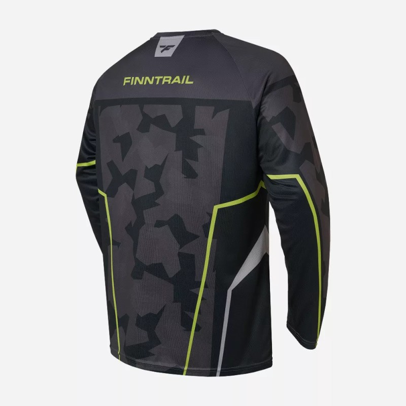 Джерси мужское Finntrail Jersey 6600 CamoShadowBlack, полиэстер, черный камуфляж, размер 40-42 (XXS), 155-165 см