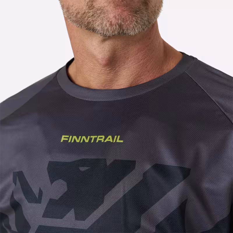 Джерси мужское Finntrail Jersey 6600 CamoShadowBlack, полиэстер, черный камуфляж, размер 42-44 (XS), 160-170 см