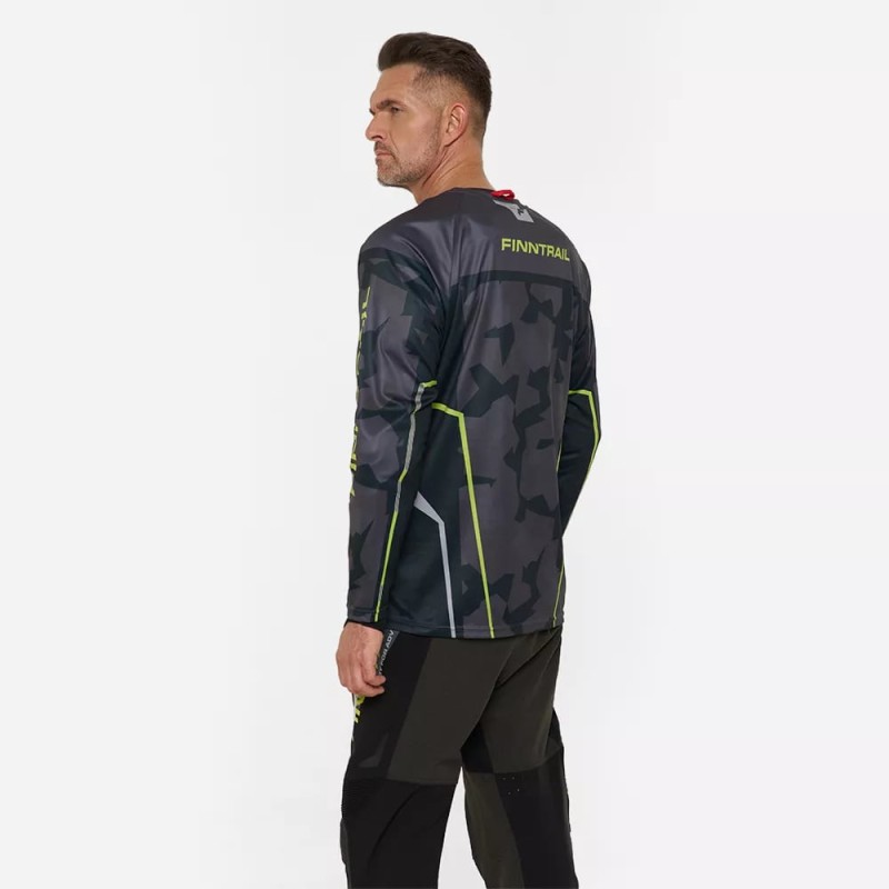 Джерси мужское Finntrail Jersey 6600 CamoShadowBlack, полиэстер, черный камуфляж, размер 54-56 (XL), 180-190 см