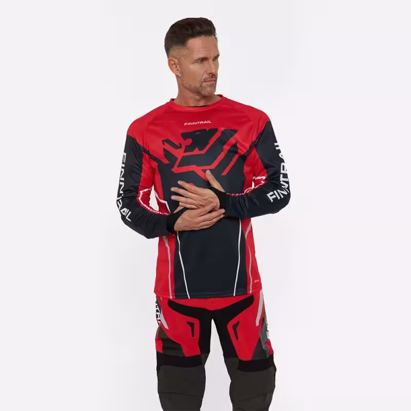 Джерси мужское Finntrail Jersey 6600 Red, полиэстер, красный, размер 42-44 (XS), 160-170 см