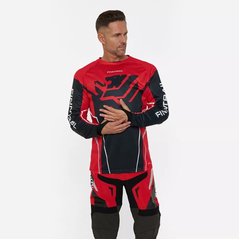 Джерси мужское Finntrail Jersey 6600 Red, полиэстер, красный, размер 50-52 (L), 175-185 см