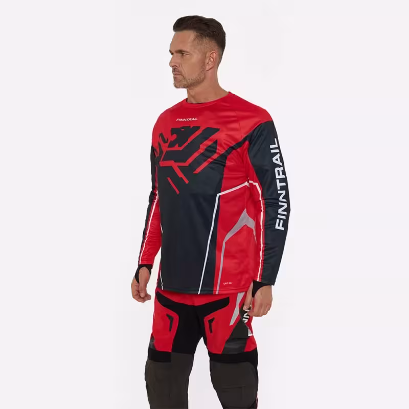 Джерси мужское Finntrail Jersey 6600 Red, полиэстер, красный, размер 58-60 (XXL), 185-195 см