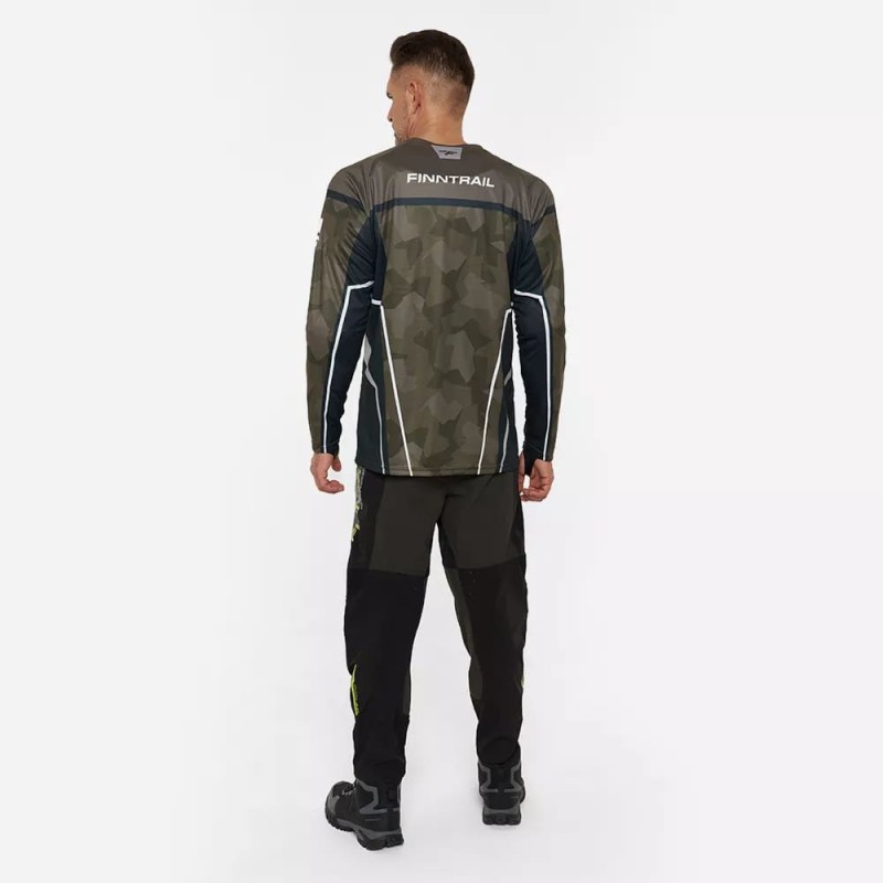 Джерси мужское Finntrail Jersey 6600 CamoShadowGreen, полиэстер, зеленый камуфляж, размер 42-44 (XS), 160-170 см