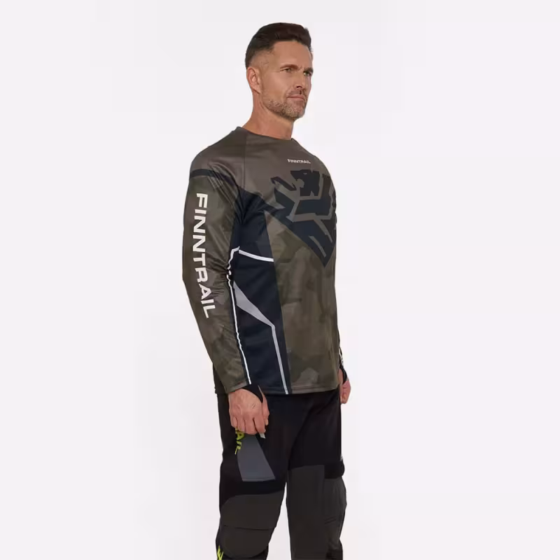 Джерси мужское Finntrail Jersey 6600 CamoShadowGreen, полиэстер, зеленый камуфляж, размер 48-50 (M), 170-180 см