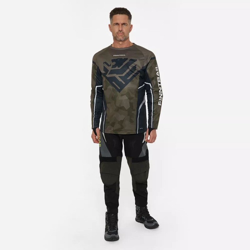 Джерси мужское Finntrail Jersey 6600 CamoShadowGreen, полиэстер, зеленый камуфляж, размер 54-56 (XL), 180-190 см