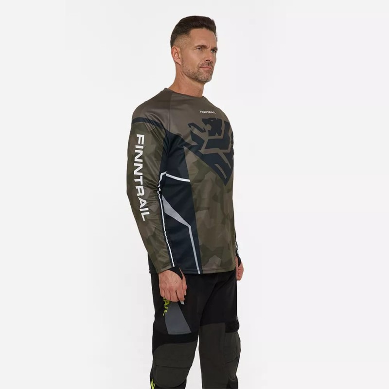 Джерси мужское Finntrail Jersey 6600 CamoShadowGreen, полиэстер, зелный камуфляж, размер 62-64 (XXXL), 190-200 см
