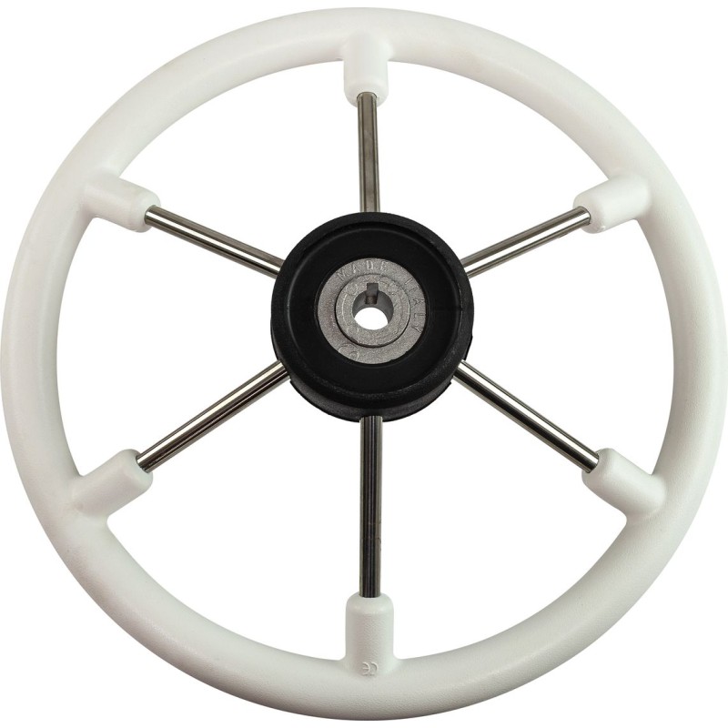 Колесо рулевое Volanti Luisi Leader Tanegum, спицы серебрянные, 360 мм, белый