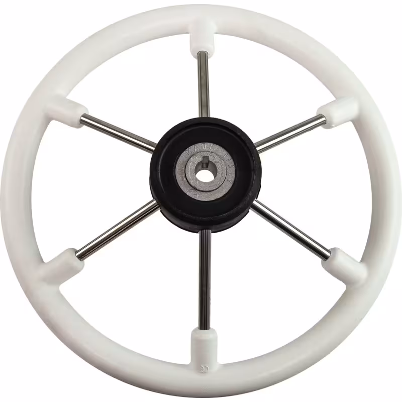 Колесо рулевое Volanti Luisi Leader Tanegum, спицы серебрянные, 400 мм, белый