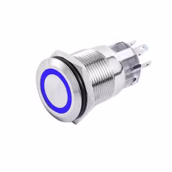 Кнопка включения (с фиксацией) Skipper SK-DSS-19-SL-BL, 19 мм