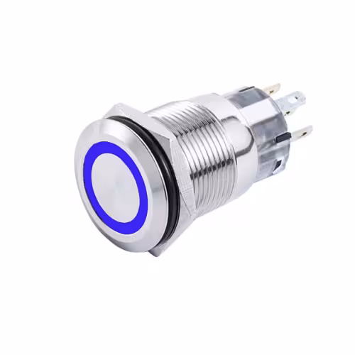 Кнопка включения (с фиксацией) Skipper SK-DSS-19-SL-BL, 19 мм