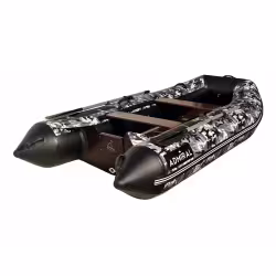 Лодка надувная ПВХ Адмирал 270, пайол фанерный, КМФ ОМОН черный