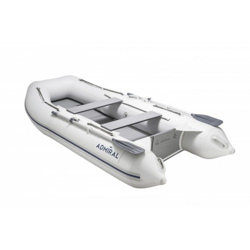 Лодка надувная ПВХ Адмирал  270, пайол фанерный, белый/синий